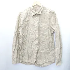 ◇ 無印良品 長袖 シャツ サイズL ダークベージュ メンズ E  【1407180010024】