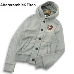 Abercrombie&Fitch アバクロンビー＆フィッチ 秋冬★ 裏起毛 フーディー スウェット パーカー Sz.S メンズ 灰 グレー