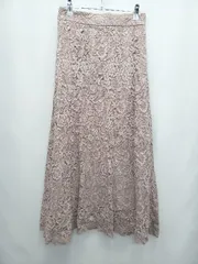 ◇ ⊂ Couture brooch クチュールブローチ レース 花柄 ロング フレア スカート サイズ42 ピンクパープル系 レディース E  【1506250009668】