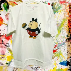 FAT ミッキー リプリント Tシャツ 半袖 メンズ 新品 個性的 ミッキーマウス Mickey Mouse ウォルト・ディズニー Mick 米老鼠 ネズミ 食べ過ぎ レトロ 個性的 奇抜 エモい 前衛的 ヴィンテージリプリント  古着 好き綿 男性 衣類
