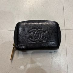 CHANEL シャネル Caviar Skin Coin Case コインケース 22596718 ブラック【中目黒A07】