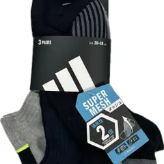 3足組メンズ アデイダスメッシュソックス adidas 黒・ネービー・グレーの3色