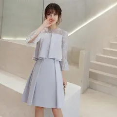 ワンピース 結婚式 パーティードレス お呼ばれ 二次会 花嫁 ドレス フレア袖 レース 魅力 同窓会 フォーマル 卒業式 通勤 スカートスーツ 袖カバー おしゃれyuanmeng08