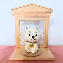 メモリアルペットハウス (ペットのお仏壇)【茶】基本型セット(【犬白】フェリックス ガーディアンズ（遺骨カプセル付の犬の置物）)