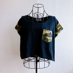 アベイシングエイプ A Bathing Ape ベイプ Bape Tシャツ 迷彩柄 カモ柄 ワンポイント ブランドロゴ ゴリラ チビT 短丈 平成レトロ y2k 00s 日本製
