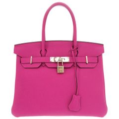 新品同様 エルメス バーキン30 トゴ ローズパープル シルバー金具 D刻印 ハンドバッグ 紫 1389 HERMES