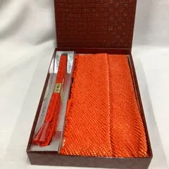 【未使用】帯揚げ・帯締めセット　赤系　和装小物　箱付き　C570