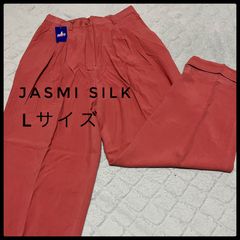 Jasmi Silk  タック入りパンツ　テラコッタ　Lサイズ