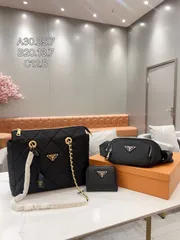 [本日特価] TOP New 2025 高品質3点セット - Lv Hobo アンダーアームチェーンバッグ + Prada ウエストバッグ + 財布 本日限定特別割引！[本日特価|新品未使用品]-MM輸入
