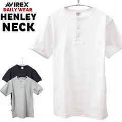 AVIREX アヴィレックス Tシャツ ヘンリーネック アビレックス メンズ リブ 半袖 無地 DAILY S/S RIB HENLEY NECK T-SHIRT デイリー