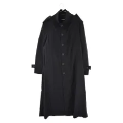 Yohji Yamamoto POUR HOMME (ヨウジヤマモト プールオム) 21SS ファンネルネック ロングジャケット コート ブラック HG-C07-803のサムネイル