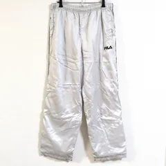 大きいサイズ◎(^w^)b FILA フィラ トレーニング  パンツ ジャージ シルバー ロゴ 厚手 トラック あったか 裏地 暖パン 冬 ランニング 運動 ジム 定番 ゆったり 着回し ラフ ラクチン スポーツ リラックス 軽量 紳士 メンズ サイズXL