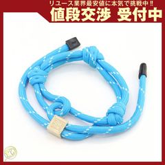 美品✨ ミュウミュウ コード ブレスレット ブルー ゴールド ロゴ ユニ 