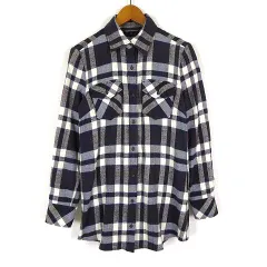 ボナジョルナータ BUONA GIORNATA シャツ ネルシャツ チェック 長袖 S 紺 ネイビー オフ白 アイボリー 茶 ブラウンのサムネイル
