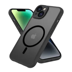 iPhone 14 ケース 半透明 MagSafe対応 iphone14 カバー マグネット搭載 アイフォン14ケース 耐衝撃 マット感 スマホケース iphone 14 黄ばみなし ストラップホール付き マグセーフ対応 ワイアレス充電対応 PinLiSh 0