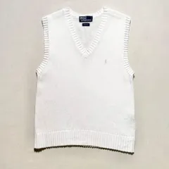 Polo by Ralph Lauren ニットベスト コットンニット ホワイト