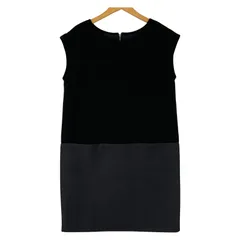 INDIVI インディヴィ 異素材 Iラインワンピース size38/ブラック