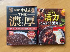 【送料無料】新宿中村屋 THE濃厚 リッチスパイシーカリー 160g×1　明治 めざめる活力 にんにく黒カレー スパイシー中辛 180g×1　セット