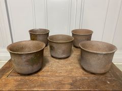 盆栽鉢　鳥泥　丸鉢　5点セット　松盆栽　小品盆栽　松柏　盆栽　雑木　多肉植物　山野草　草花　花　園芸　ガーデニング　鉢　植木鉢