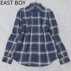イーストボーイ　長袖シャツ　チェック柄　フランネル　ロゴ　シンプル　カジュアル　ユニセックス　配色　サイズ11 Lサイズ相当
