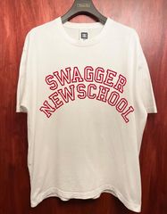 SWAGGER 「SWAGGER NEWSCHOOL」 立体プリントTシャツ ホワイト XXLサイズ