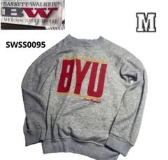 vtg USA製BYU カレッジスウェットトレーナーラグラン杢グレー　M　SWSS0095のサムネイル