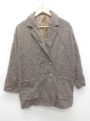 ◇ ems<!-利用不可文字-!>excite エムズエキサイト 総柄 秋冬 カジュアル 長袖 ジャケット サイズF ブラウン系 レディース P  【1402270003092】