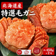 毛ガニ 毛蟹 北海道産 ギフト 450g×2尾セット 送料無料 かに 毛ガニ 毛がに 札幌 ボイル 海鮮グルメ お取り寄せ ギフト お返し お祝い  義理チョコ バレンタイン 【冷凍】のサムネイル