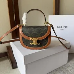 CELINE ショルダーバッグ ブラック/ブラウン-MM輸入1
