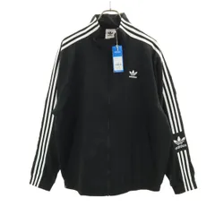 未使用 adidas アディダス トレフォイルロゴ ナイロンジャケット XO ブラック メンズ 古着