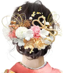 【数量限定】Y2700 手作り 造花 和装 かすみ草 ヘアアクセサリー 和玉 造花飾り ドライフラワー 結婚式 袴 浴衣 七五三 卒業式 着物 振袖 水引 髪飾り 成人式 8色展開 [JZOON]