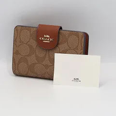 新品同様 コーチ シグネチャー ブラウンカラー 折財布 メンズ/レディース KRK 2000000 NSK