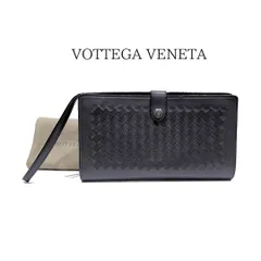 BOTTEGA VENETA ボッテガ ヴェネタ イントレチャート クラッチバッグ コンチネンタルウォレット リストレット付 ダークグレー 302652