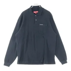 SUPREME (シュプリーム) 23AW Thermal L/S Polo クラシックロゴ サーマル 長袖ポロシャツ ブラック