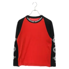 CHROME HEARTS (クロムハーツ) CH Neck Letters Horseshoe Floral Cross L/S Tee ネックレターズ ホースシュー フローラルクロス ロゴ長袖Tシャツ カットソー レッド/ブラックのサムネイル