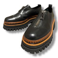 美品✨エルビオザノン　ELVIO ZANON ブラックレザー厚底ローファー 美品✨エルビオザノン ELVIO ZANON ブラックレザー厚底