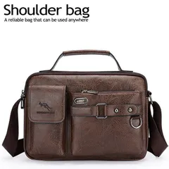 ショルダーバッグ メンズ ワンショルダー 斜め掛け おしゃれバッグ Vintage 斜めがけ メンズボディバック かっこいい ボディバッグ レザー ワンショルダーバッグ カバン 鞄 かばん レザー調 メンズバッグ 7988044 (H_ダークブラウン)