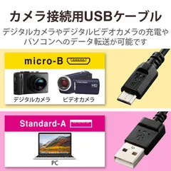 【 新品 未開封 】 エレコム カメラ接続用USBケーブル(micro-Bタイプ)0.5m DGW-AMBF05BK 未使用 送料無料のサムネイル