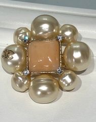 【IT3I2OQ91GEW】CHANEL シャネル 08A ココマーク カラーストーン パール＆ラインストーン ブローチ