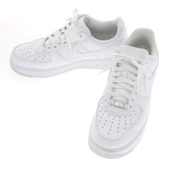 【中古】シュプリーム Supreme × NIKE AIR FORCE 1 エアフォース1 ロー レザー スニーカー ホワイト【サイズ27.5cm】【メンズ】