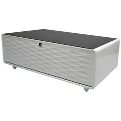標準セッティング無料【新品 未使用 未開梱】 ロイヤル　スマートテーブル SMART TABLE LOOZER ルーザー WHITE 冷蔵庫付テーブル 2ドア 135L Bluetoothスピーカー搭載　STB135 WHITE 送料無料