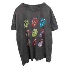 the Rolling stones 半袖プリントTシャツ L チャコール ローリングストーンズ プルオーバー バンド ロック 古着卸 アメリカ仕入 a705-6764