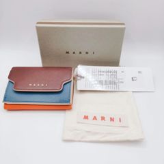 【新品未使用】MARNI マルニ 財布 三つ折り 箱付き  保存袋 ブラウン ブルー オレンジ ブラック サフィアーノカーフレザー