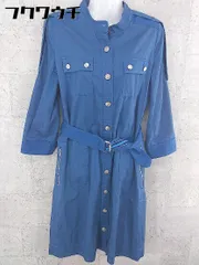 ◇ TOMMY HILFIGER トミーヒルフィガー ベルト付き 長袖 スプリング コート サイズL ブルー レディース  【1002802027055】