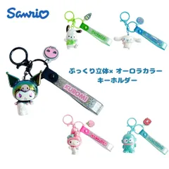 サンリオキャラクターズ キーホルダー 立体キーホルダー オーロラカラー キーリング 可愛いキーホルダー かわいいキーホルダー バッグチャーム キラキラ 推し活 クロミ シナモロール マイメロディー ポチャッコ ハンギョドン プレゼント ギフト