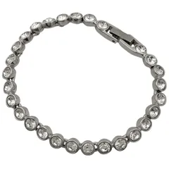スワロフスキー SWAROVSKI ラインストーン ブレスレット シルバーメッキ シルバー レディース 【中古】