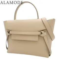 CELINE(セリーヌ) マイクロ ベルトバッグ ハンドバッグ 2WAY ショルダー 肩掛け 斜め掛け ワンハンドル 旧ロゴ グレインドカーフスキン ライトトープ ベージュ ゴールド金具 レディース 40802120178【中古】【アラモード】