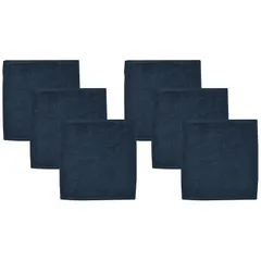 【新着商品】無印良品 ふっくらパイルハンドタオルループ付き・ネイビー 6枚組 34×35cm やわらか