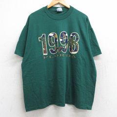 XL/古着 ヘインズ 半袖 ビンテージ Tシャツ メンズ 90s 1998 フロリダ 大きいサイズ クルーネック 緑 グリーン 25aug28 中古