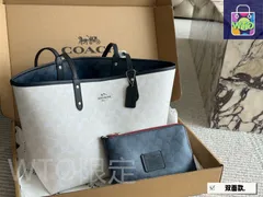 【今日特価】Coach コーチ シティ トートバッグ クラシックロゴデザイン 両面使用可能な人気モデル